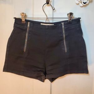 LAST CHANCE! High Rise Black Denim Shorts Brass Zipper Closure Women's Size 3